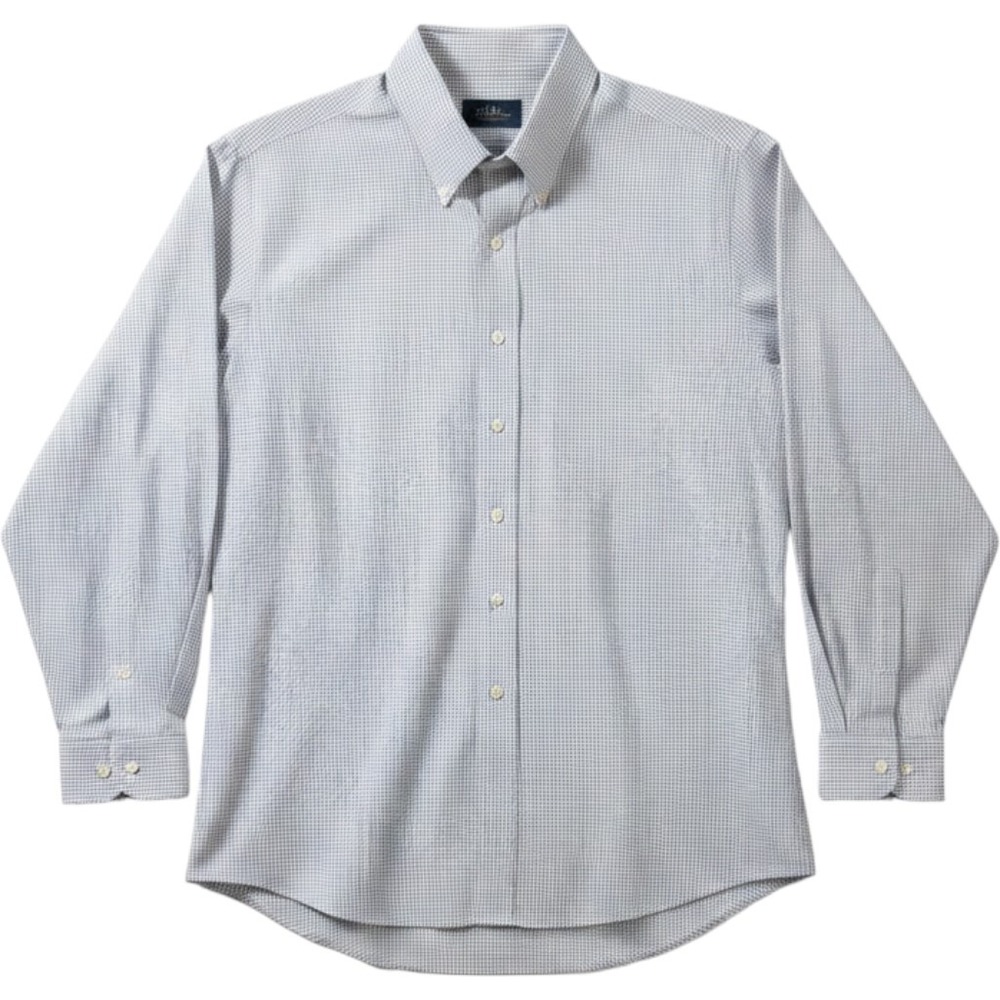Brooks Brothers Mens 18-35 Non-Iron Cotton Check Button Down Shirt Blue White